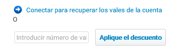 introducción del código de descuento