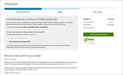 How to return an order through Dell website