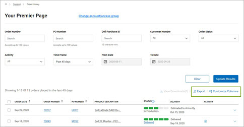 How to return an order through Dell website