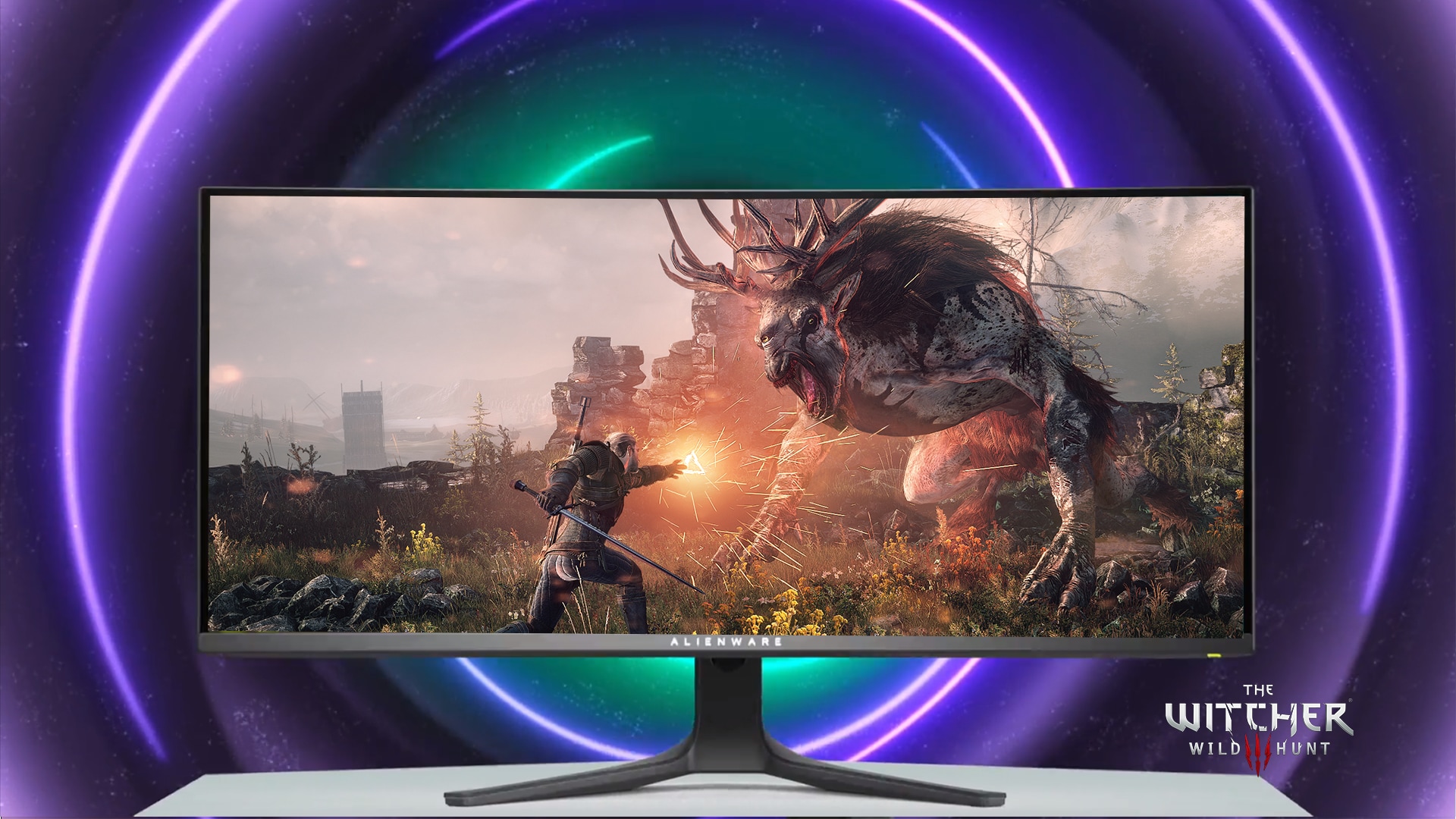 Gebogen gamingscherm QD-kamer Alienware 34 | Productsleutelpunten