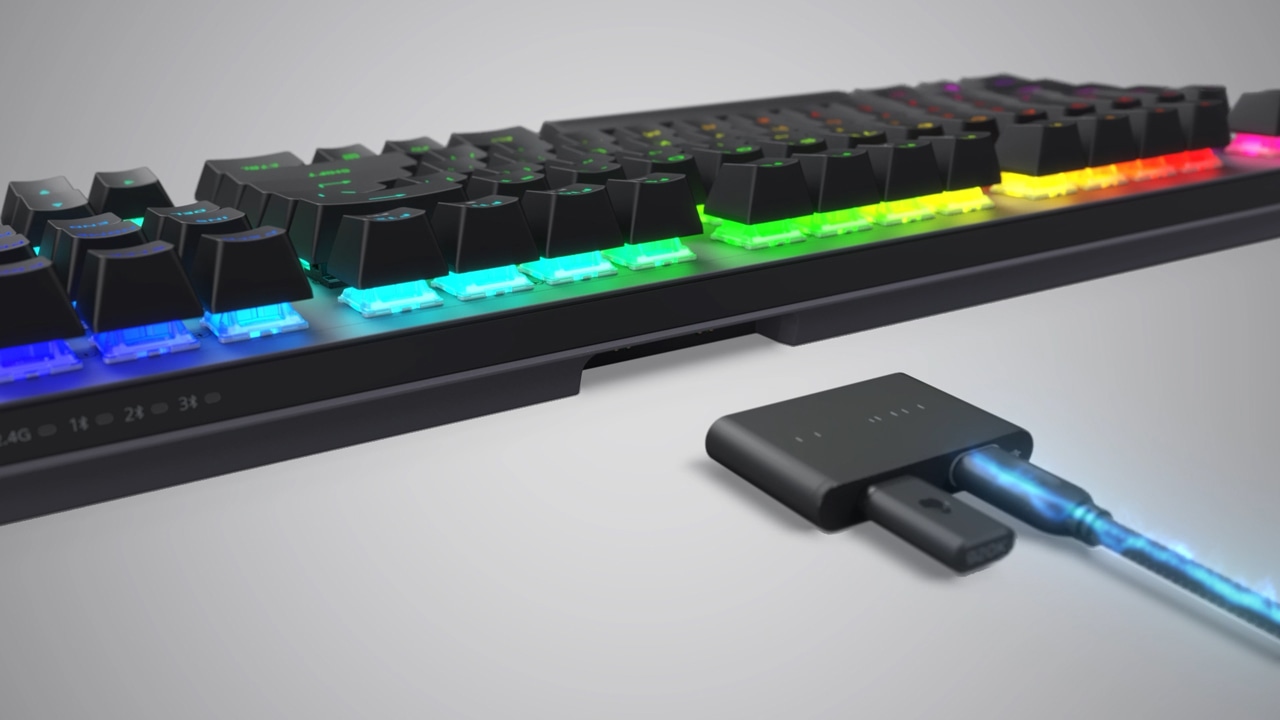 AW920K Wireless Gaming Keyboard: magnetic Snap-On charging