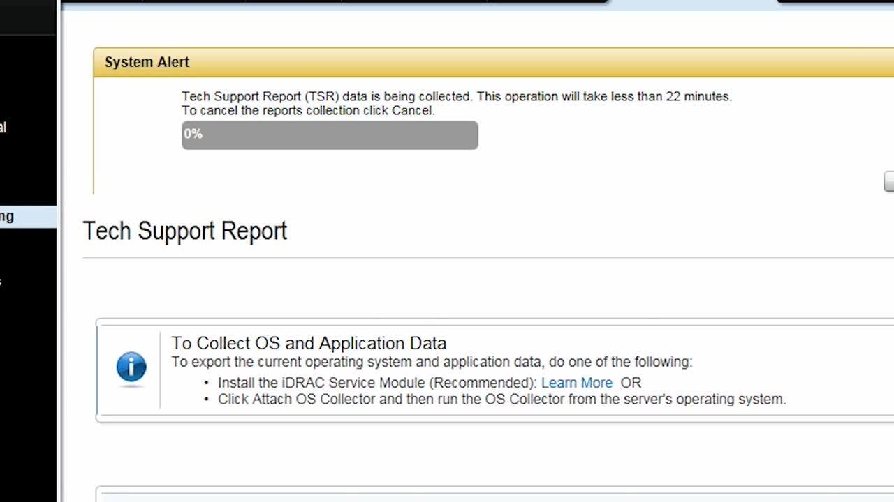 How To Generate a Tech Support Report Using iDRAC8