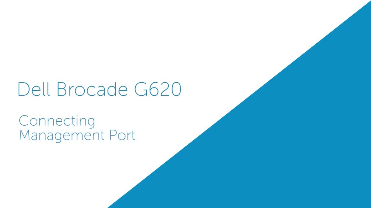 How to connect Management Port for Brocade G620