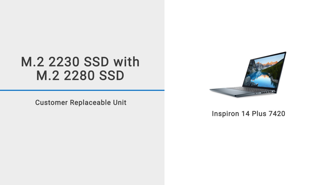 How to replace the M.2 2230 solid-state drive with a M.2 2280 solid-state drive on Inspiron 14 Plus 7420