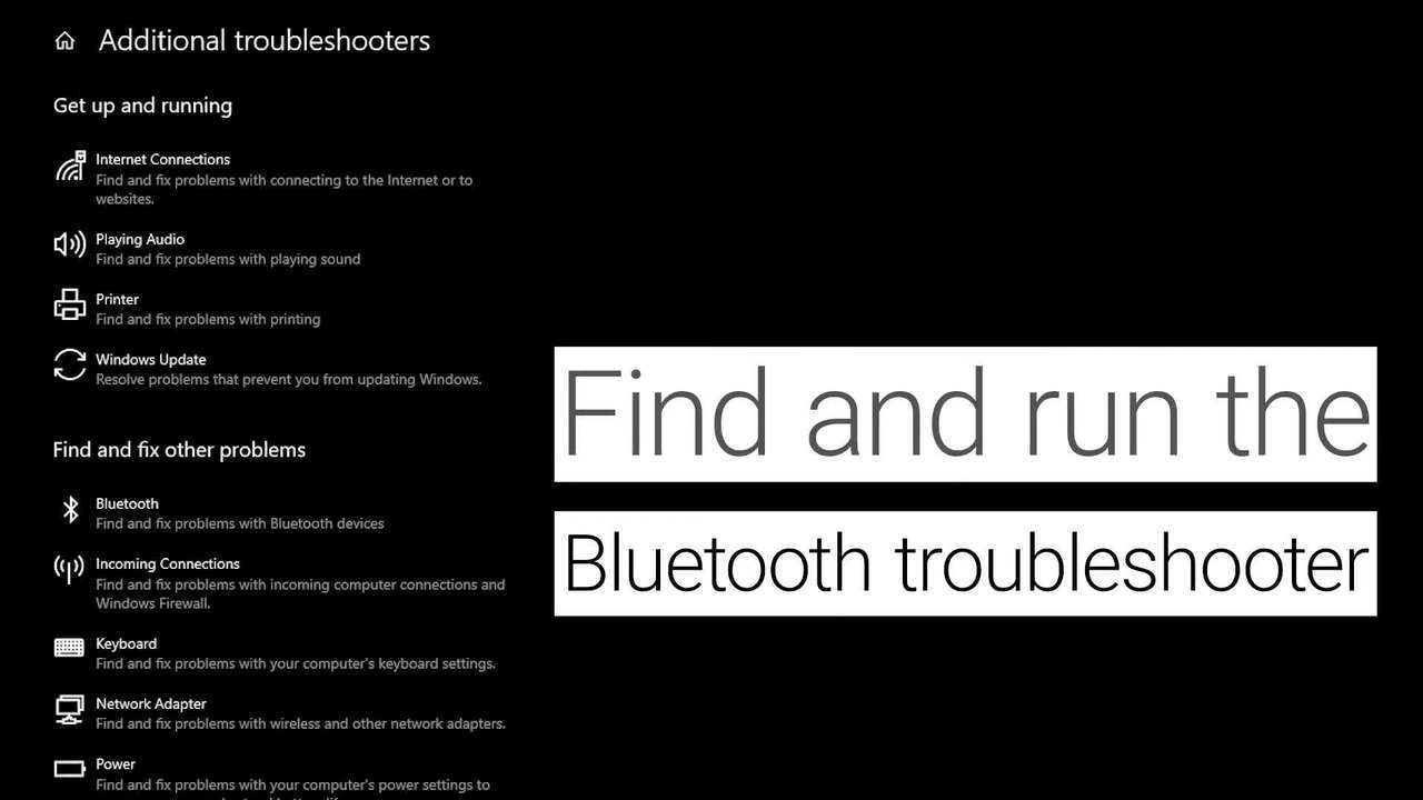 How to Run the Bluetooth Troubleshooter