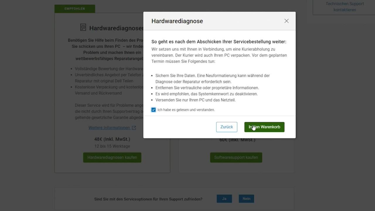 So nutzen Sie die Hardwarediagnose und -Reparatur
