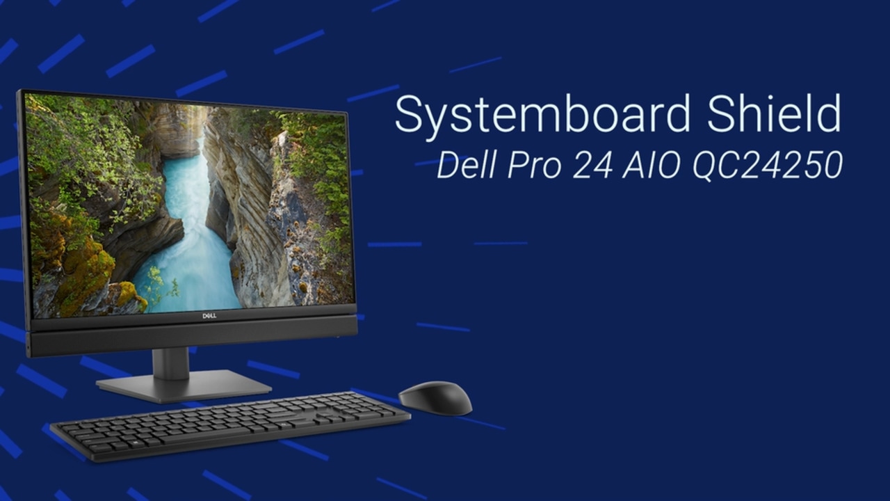 Anleitung zum Austauschen der Hauptplatinenabdeckung bei Dell Pro 24 AIO-QC24250