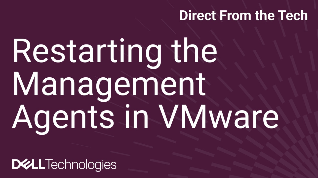 Restarting the Management agents in VMware ESXi