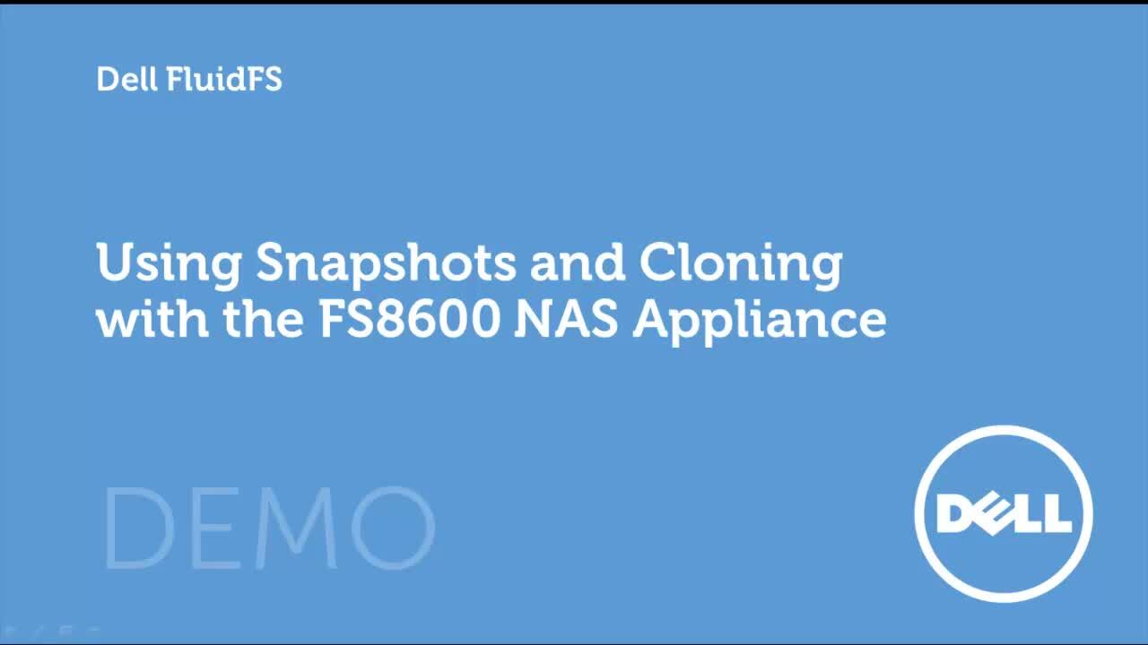 How to use Snapshots & Cloning Part 1 for Dell Compellent FS8600