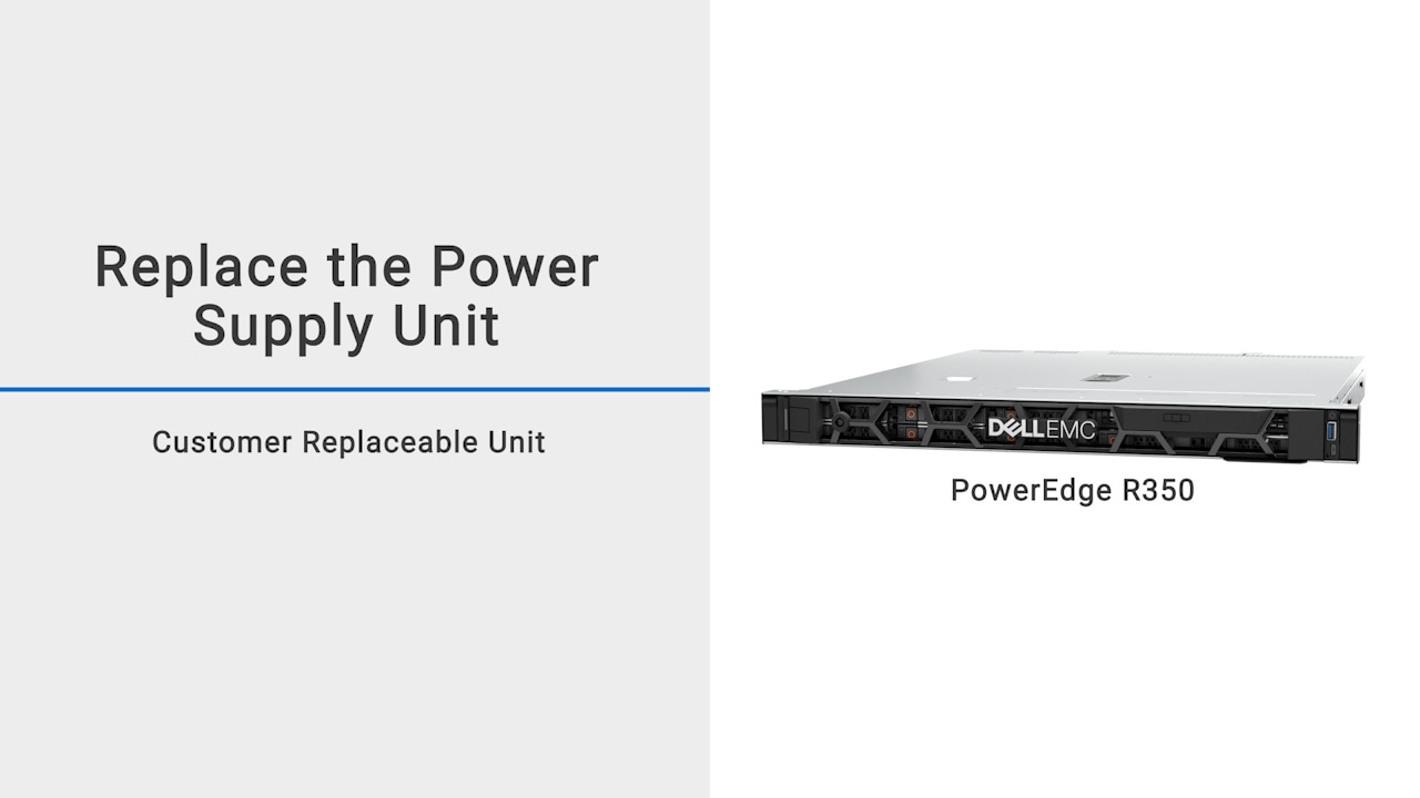 How to replace the hot-swap power supply unit on a Dell EMC PowerEdge R350