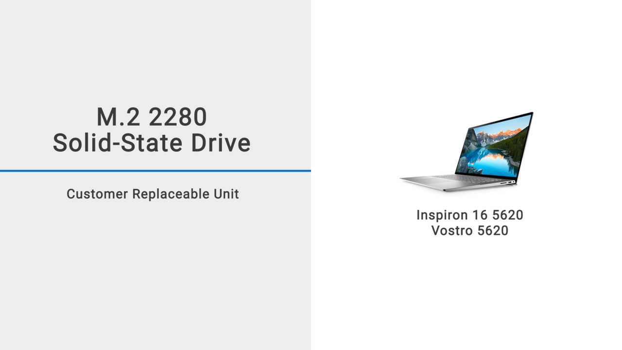 How to replace the M.2 2280 solid-state drive on Inspiron 16 5620 / Vostro 5620
