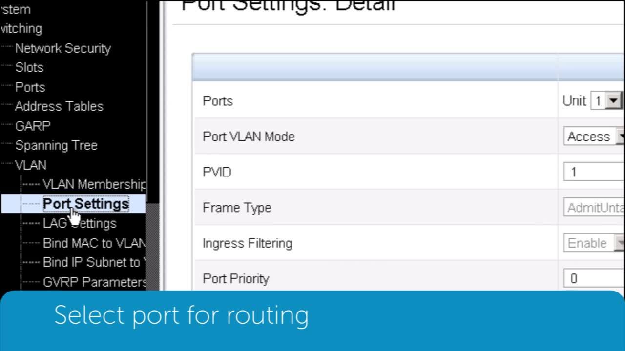 How to Configure VLAN routing (GUI) for Dell Networking N3000