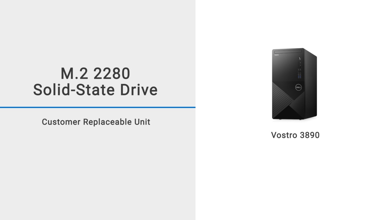 How to remove and replace the M.2 2280 solid-state drive on Vostro 3890