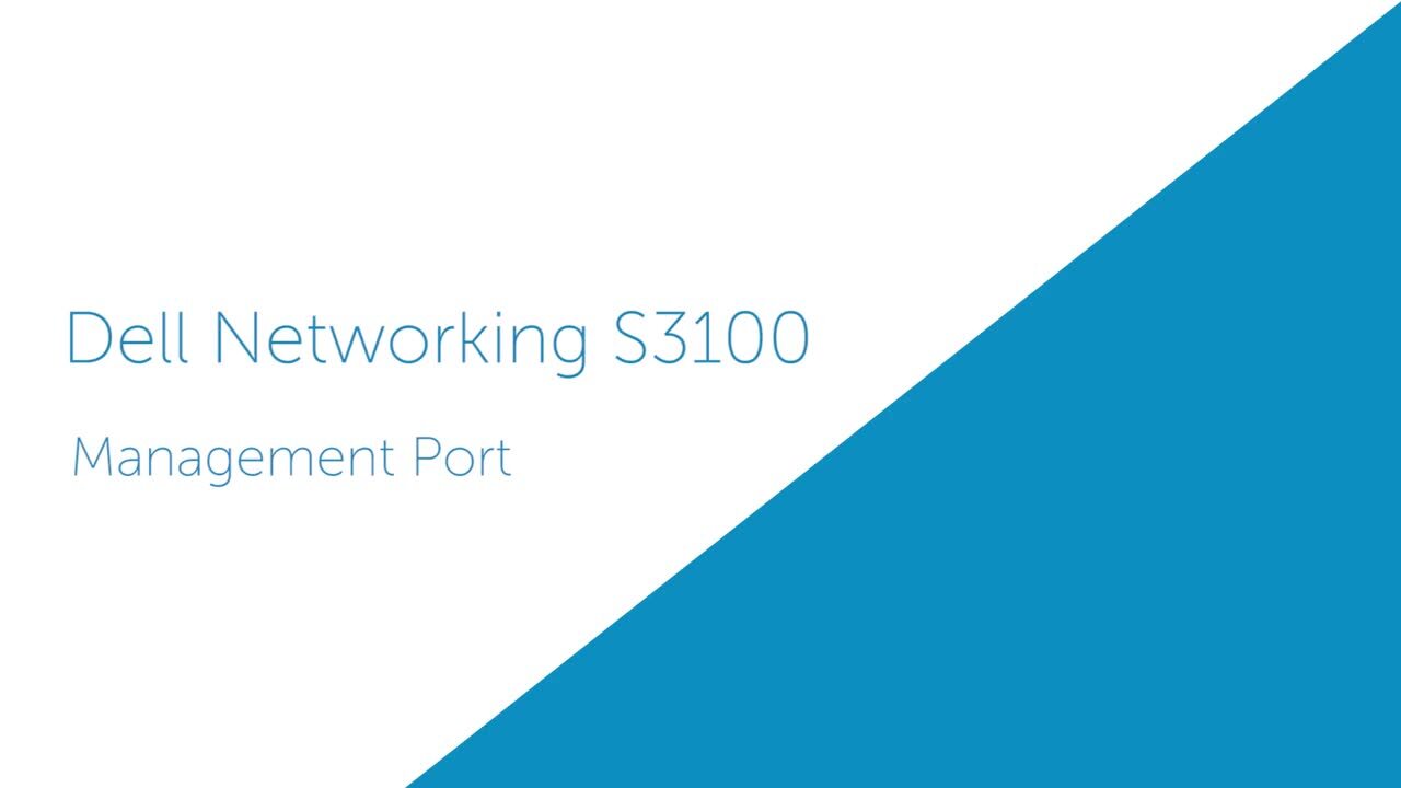 How to install Management Port for Dell Networking S3100