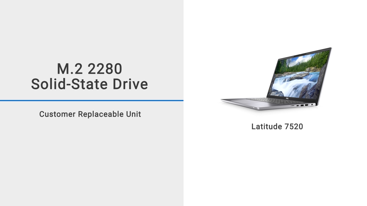 How to remove and install the M.2 2280 Solid-State Drive (SSD) on Latitude 7520