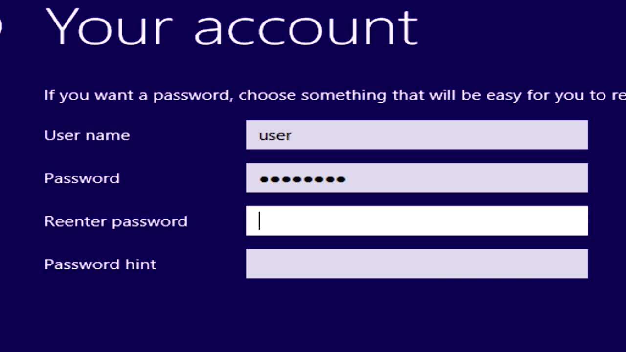 How to Create a Local Windows 8 Account to use DDPE