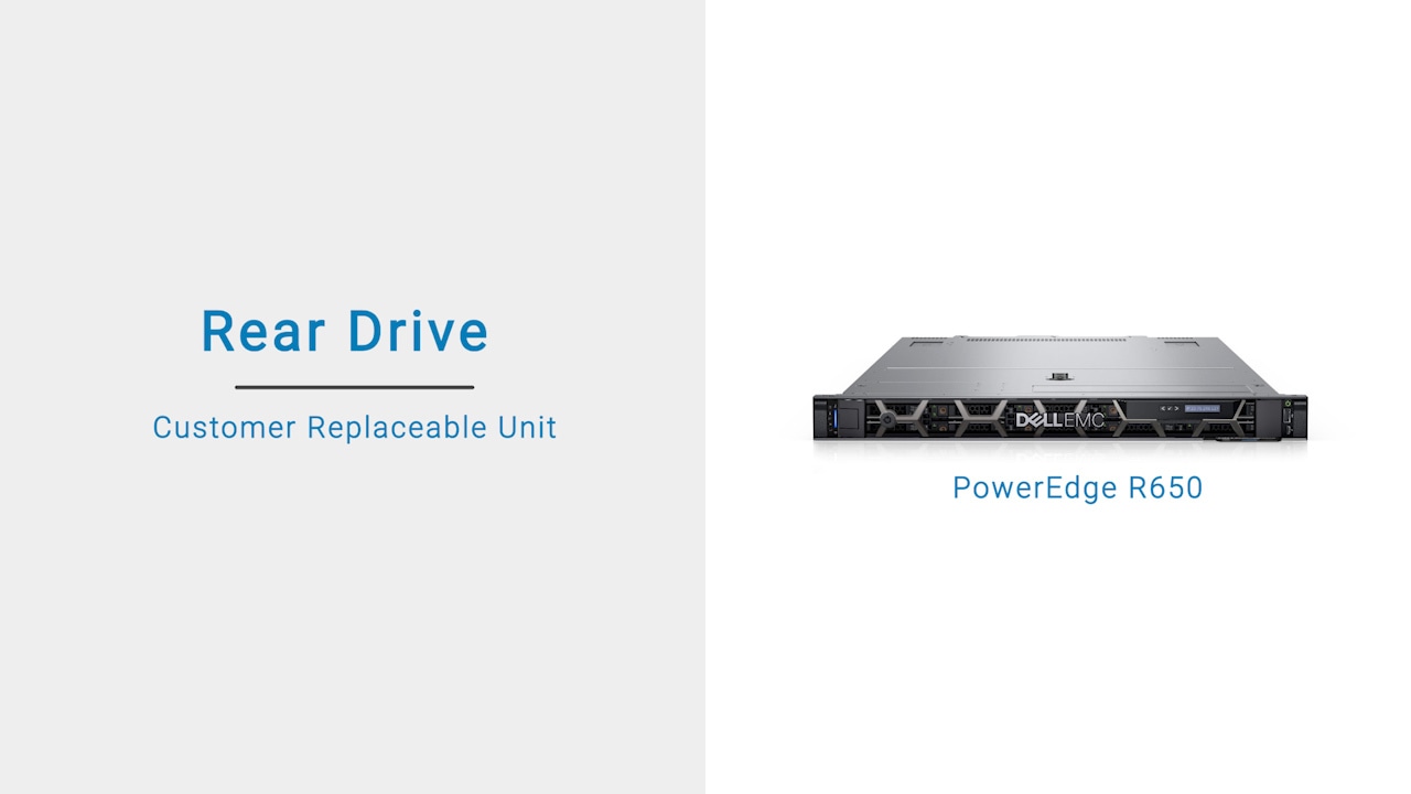 How to replace the rear hard drives on PowerEdge R650