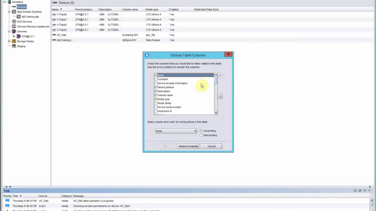 EMC NetWorker 9.x Disk device