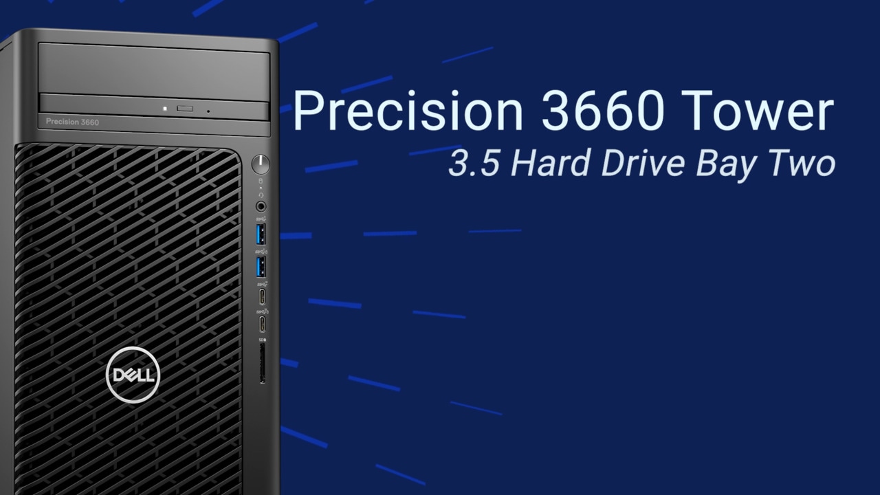 Anleitung zum Ersetzen von 3,5-Zoll-Festplattenlaufwerksschacht beim Precision 3660 Tower