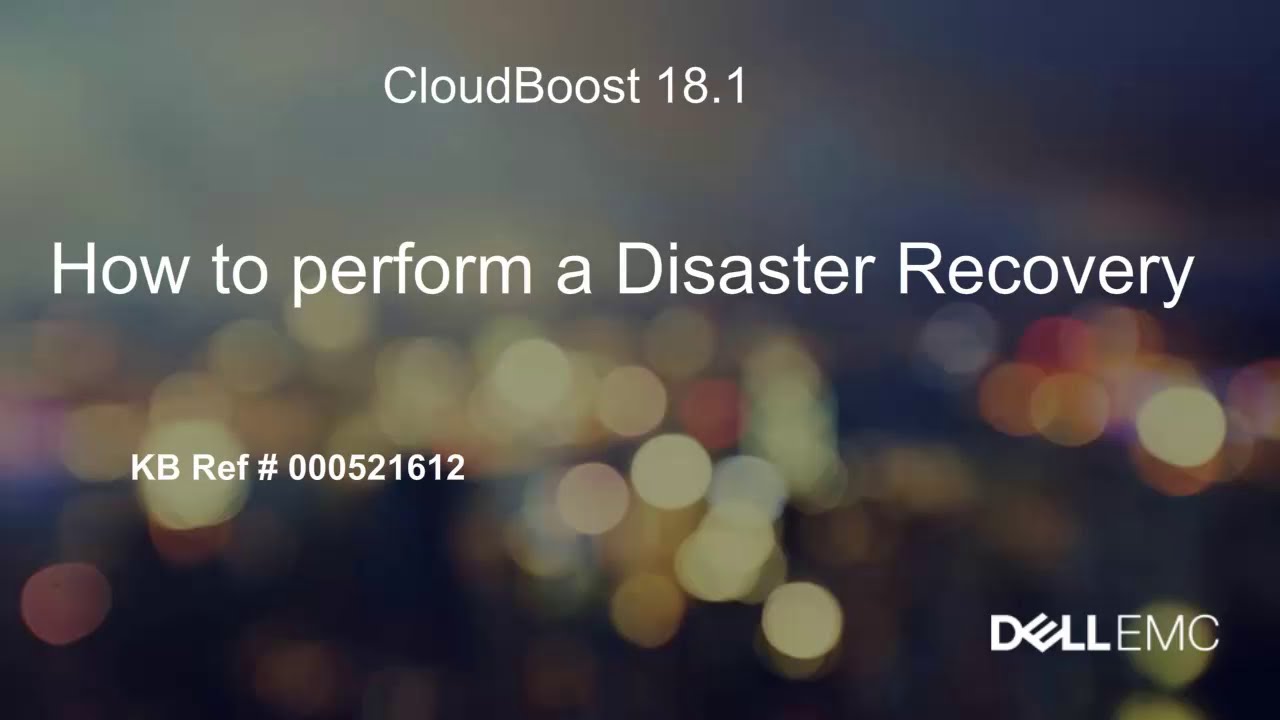 CloudBoost: How to Perform a Disaster Recovery