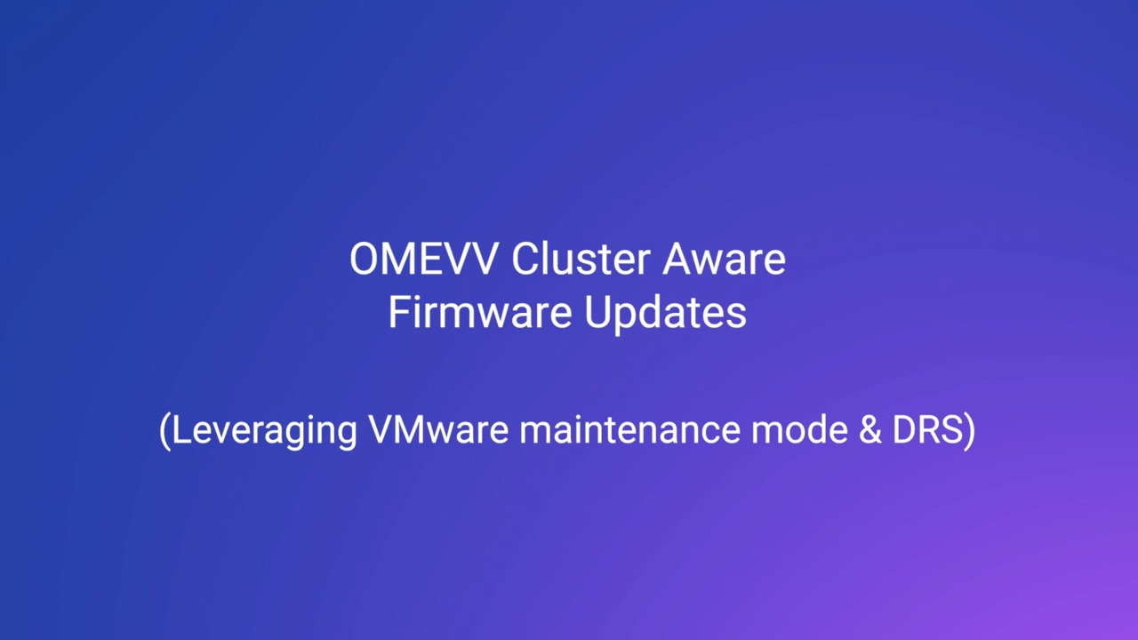 OpenManage Quick Insight Mise à jour de firmware compatible avec les clusters OMEVV