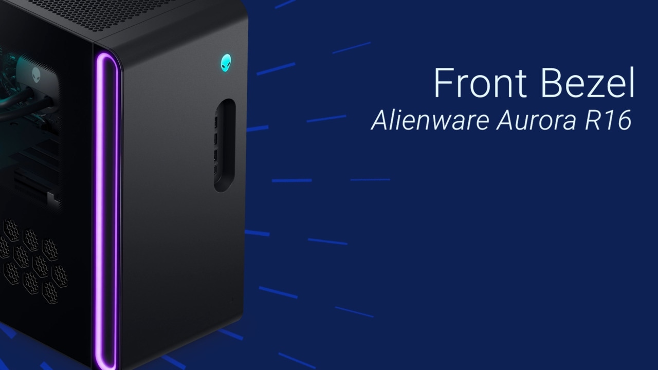 Postup výměny čelního krytu v počítači Alienware Aurora R16