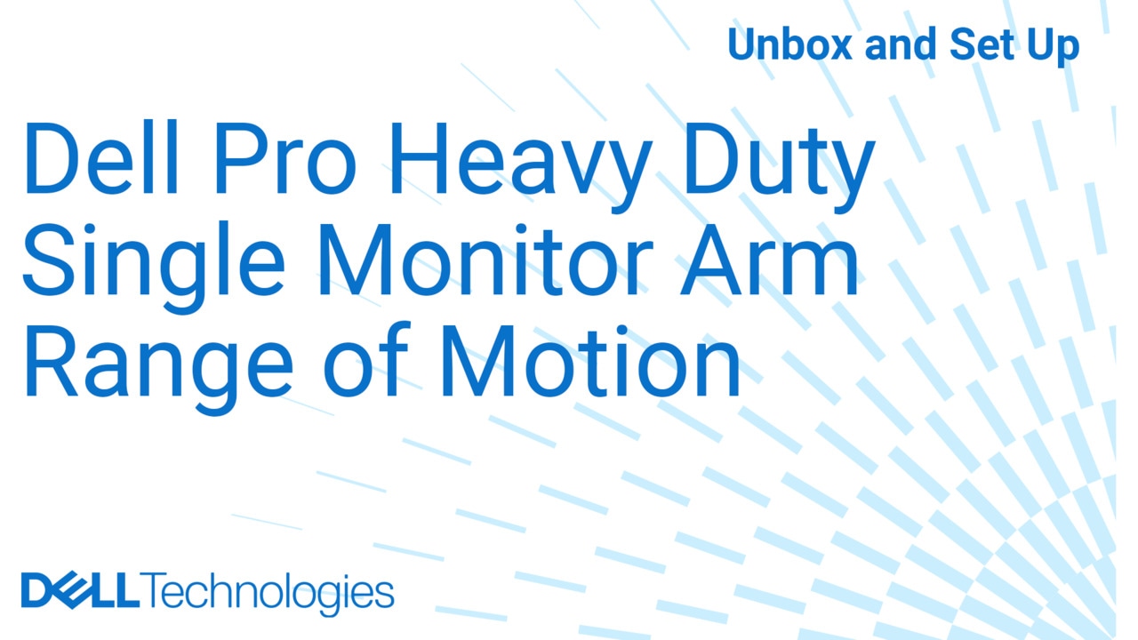 Range of Motion for the Dell Pro Heavy Duty Single Monitor Arm HDA26