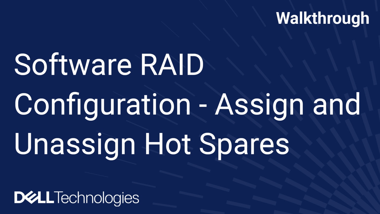 Software RAID configuration to assign and unassign hot spares using iDRAC Service Module