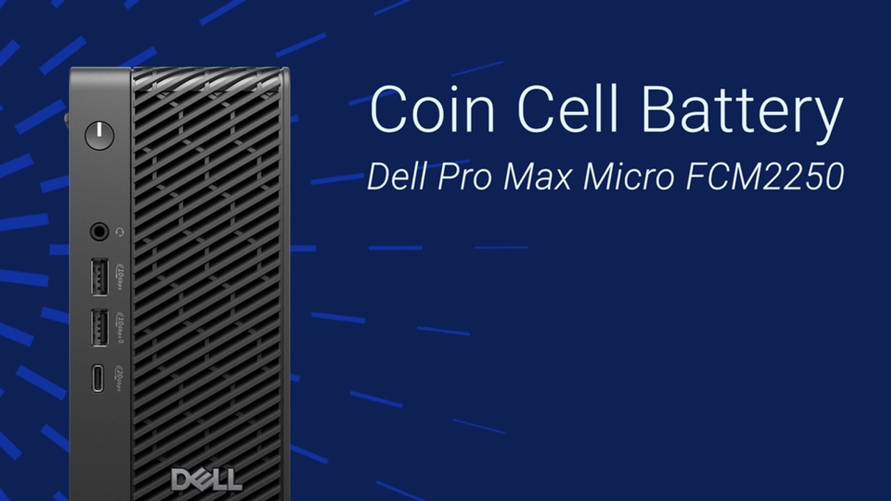 Slik setter du inn knappcellebatteriet på Dell Pro Max Micro FCM2250