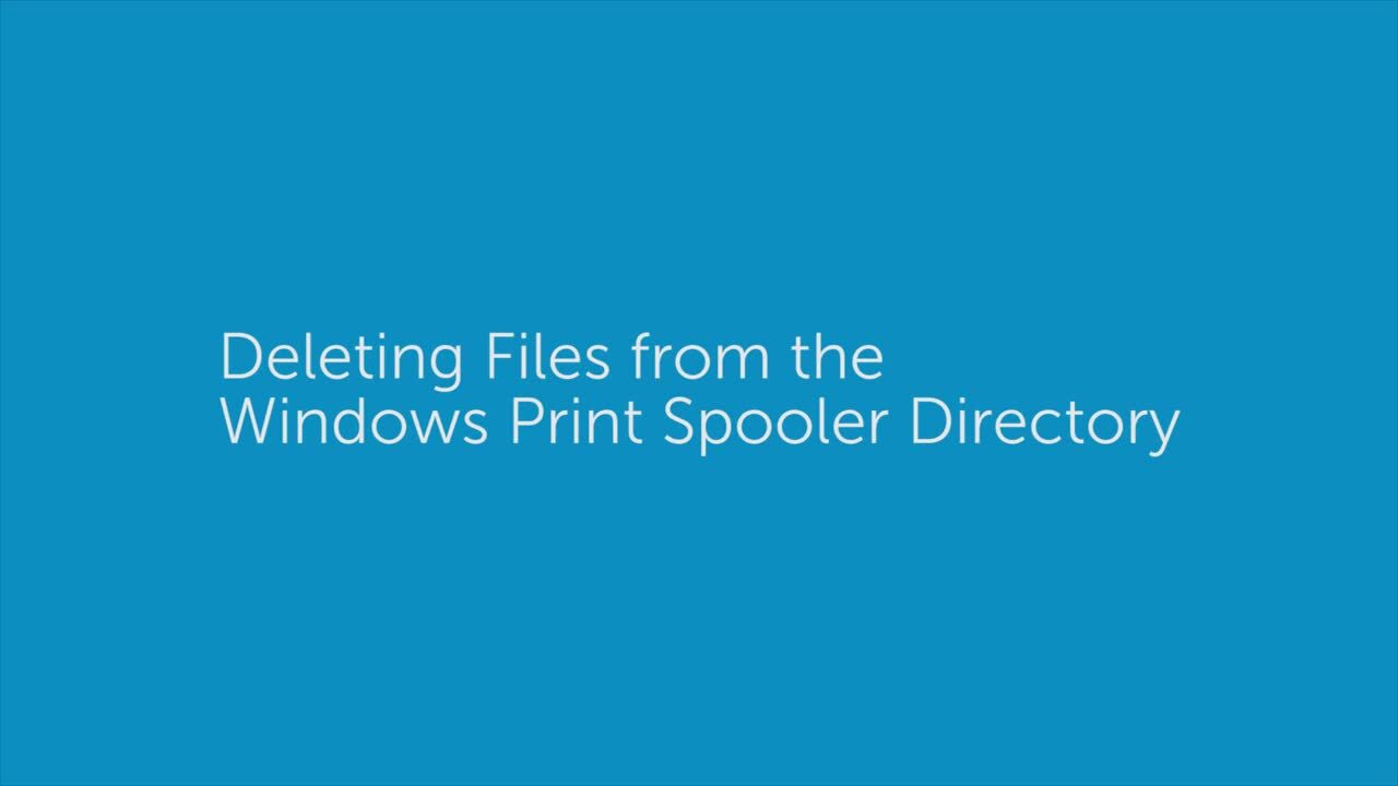 How to Delete Files from the Windows Print Spooler Directory