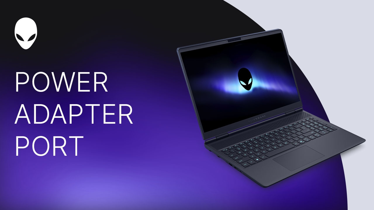 Cómo reemplazar el puerto del adaptador de alimentación en Alienware 16 Aurora AC16250/Alienware 16X Aurora AC16251