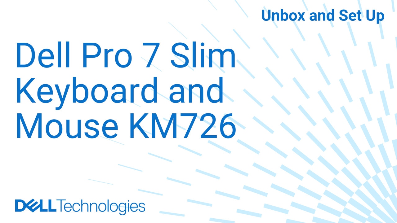 Desembalar e configurar seu teclado e mouse Dell Pro 7 Slim KM726