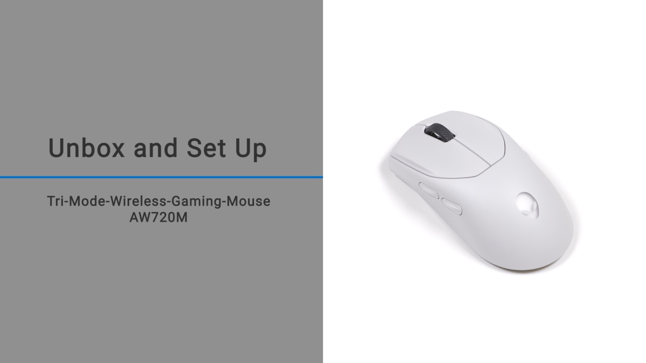 How to Unbox and set up your Alienware Tri-Mode Wireless Gaming Mouse AW720M