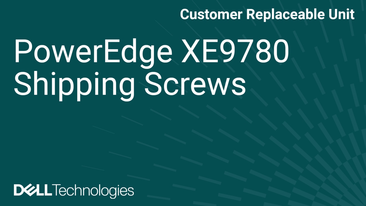 Cómo reemplazar los tornillos de envío en XE9780