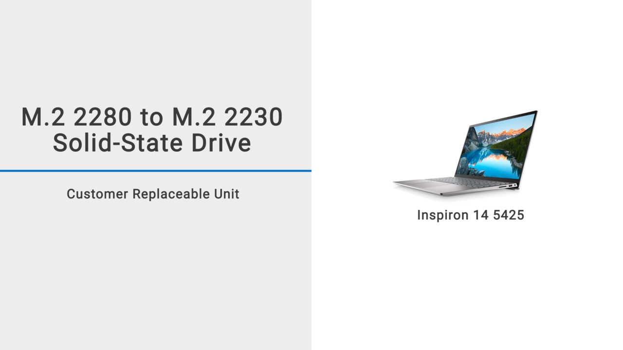 How to replace the M.2 2280 solid-state drive with a M.2 2230 solid-state drive for Inspiron 14 5425