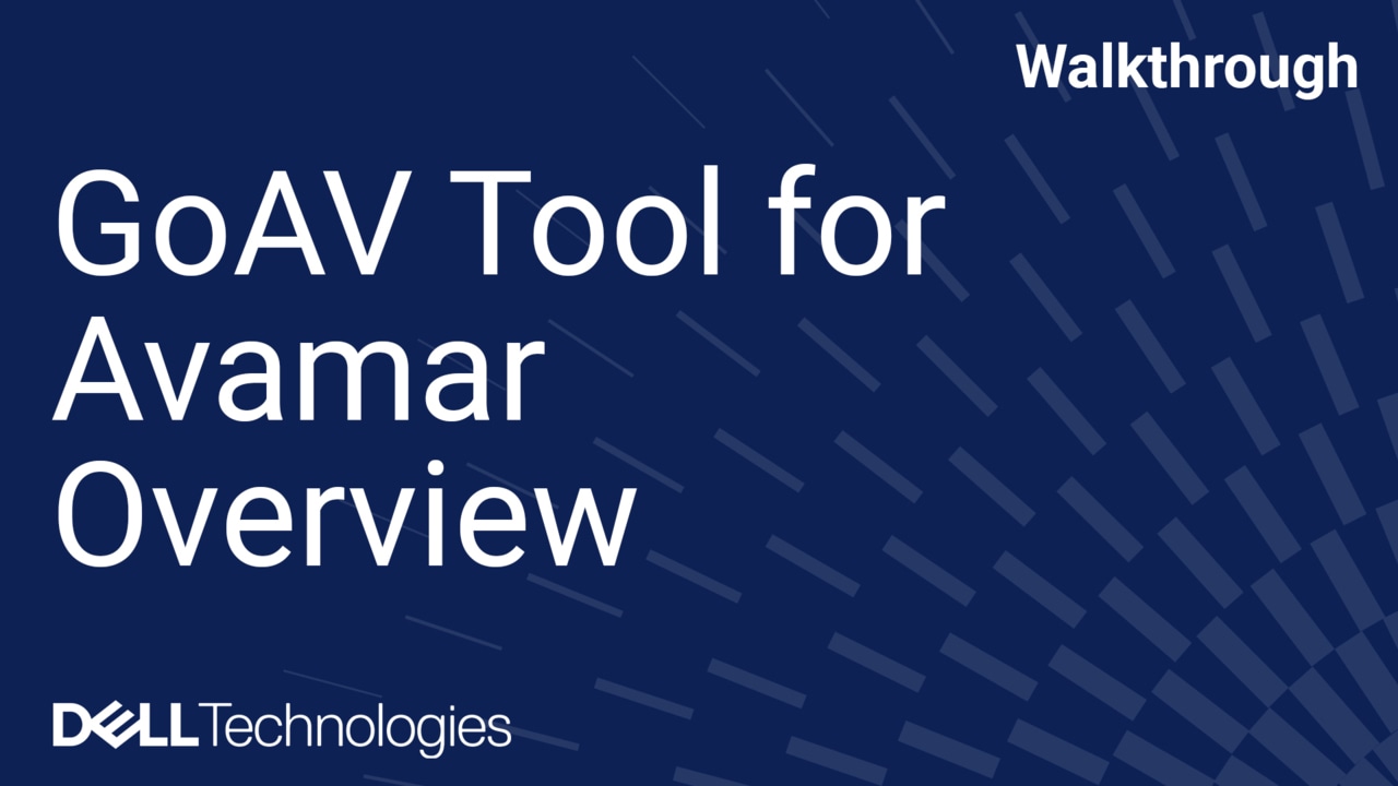 Overview of the GoAV Tool for Avamar Troubleshooting and Information gathering