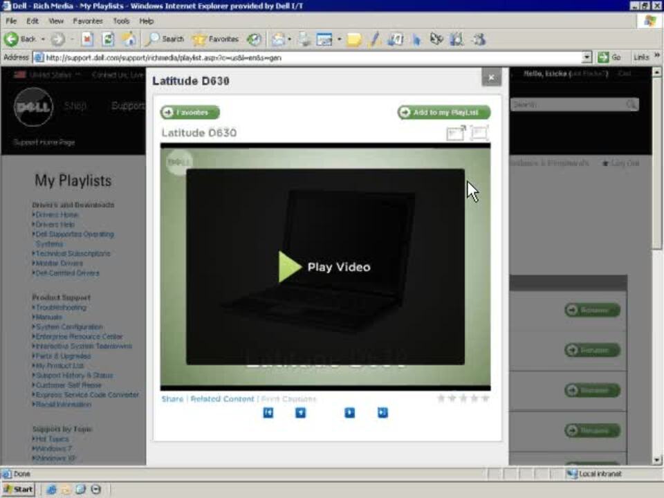 Tutorial on Dell video player usage (part 1 of 3)