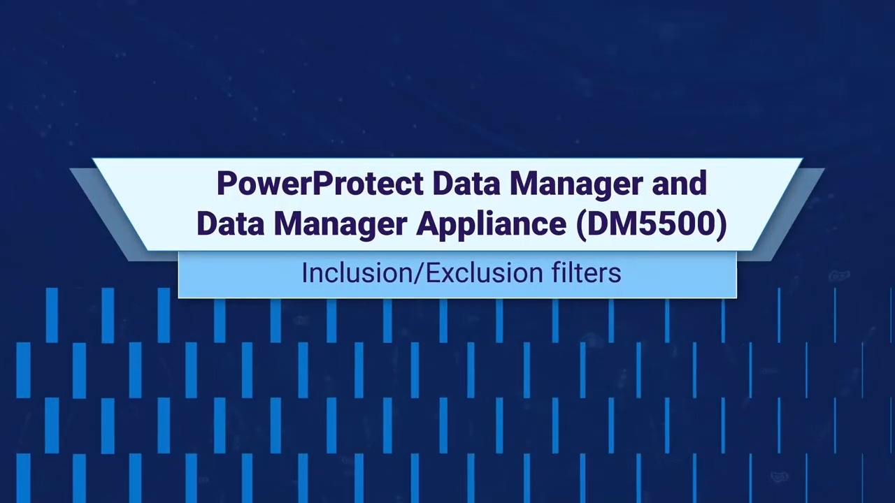 How to use Inclusion and Exclusion filters for PowerProtect Data Manager