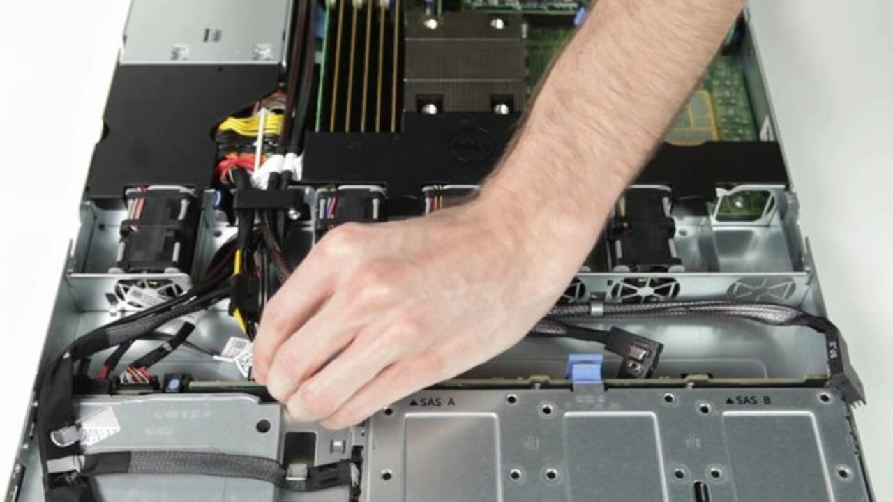 Entfernen der Festplattenrückwandplatine aus dem PowerEdge R320