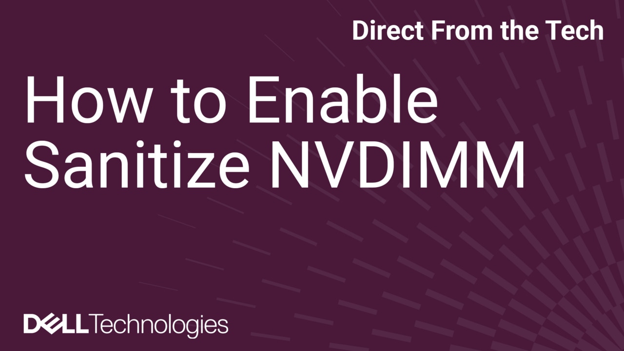 Activation de l’expurgation du NVDIMM