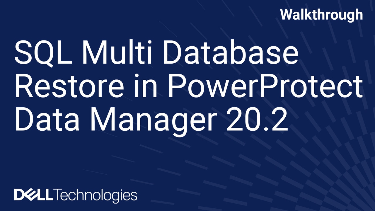 SQL Multi-Database Restore in PowerProtect Data Manager 20.2
