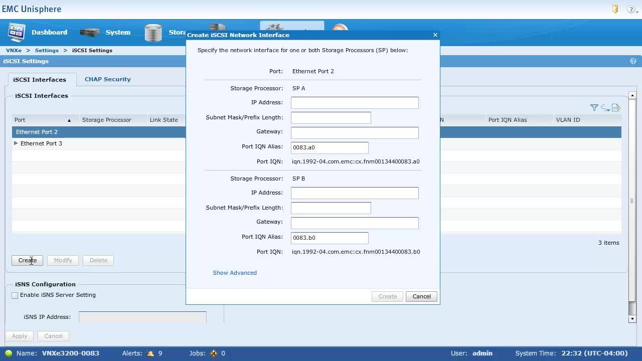 VNXe3200: provisioning dello storage per blocchi - iSCSI