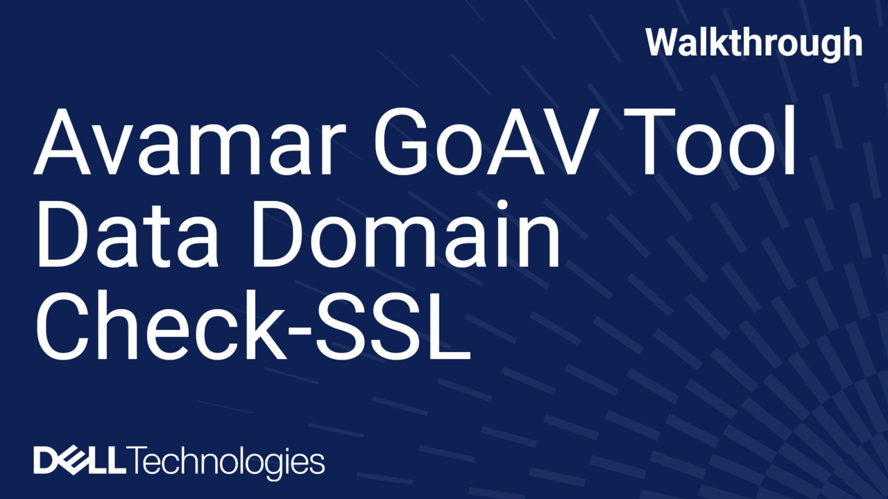 How to Fix Data Domain Certificate issues in Avamar using the GoAV Tool dd check-ssl Feature