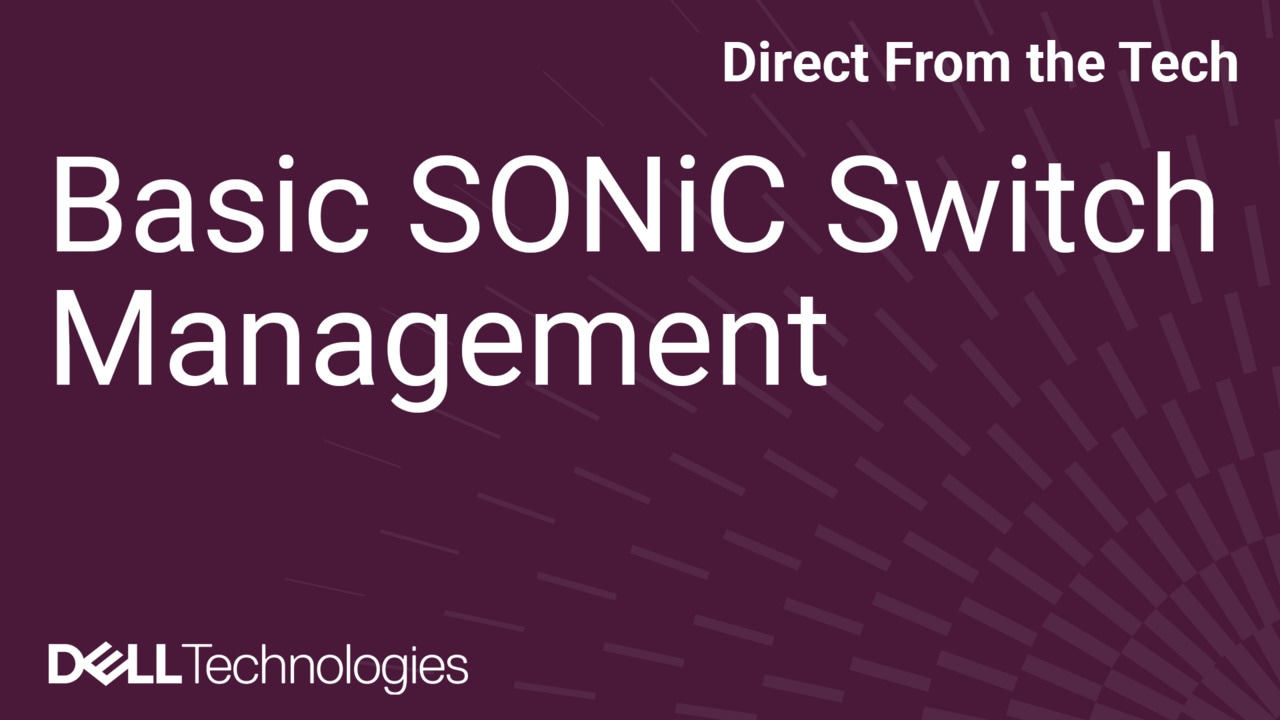 Basic SONiC Switch Management