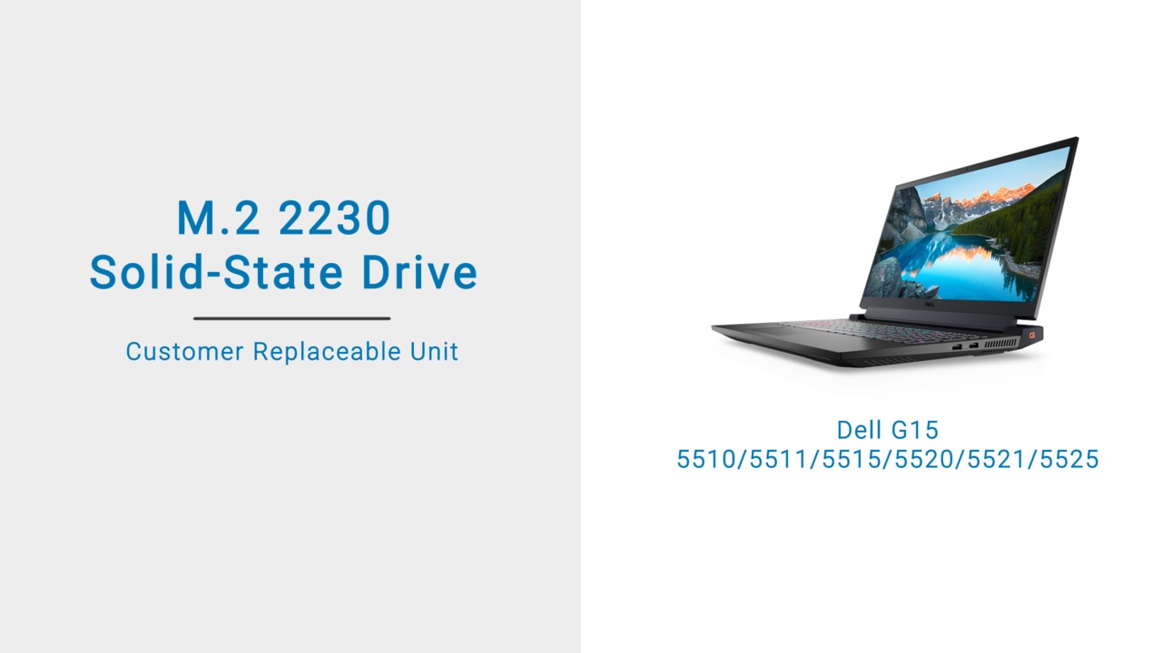 How to replace the M.2 2230 solid-state drive on the Dell G15 5510/5511/5515/5520/5521/5525