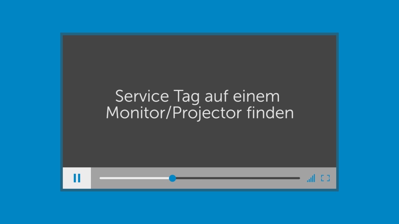 Service Tag auf einem Monitor/Projector finden