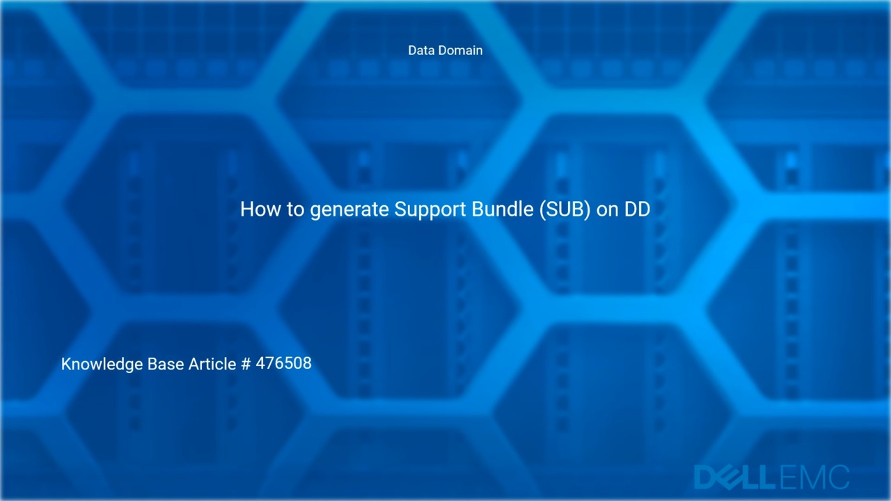 How to Generate a Support Bundle on Data Domain