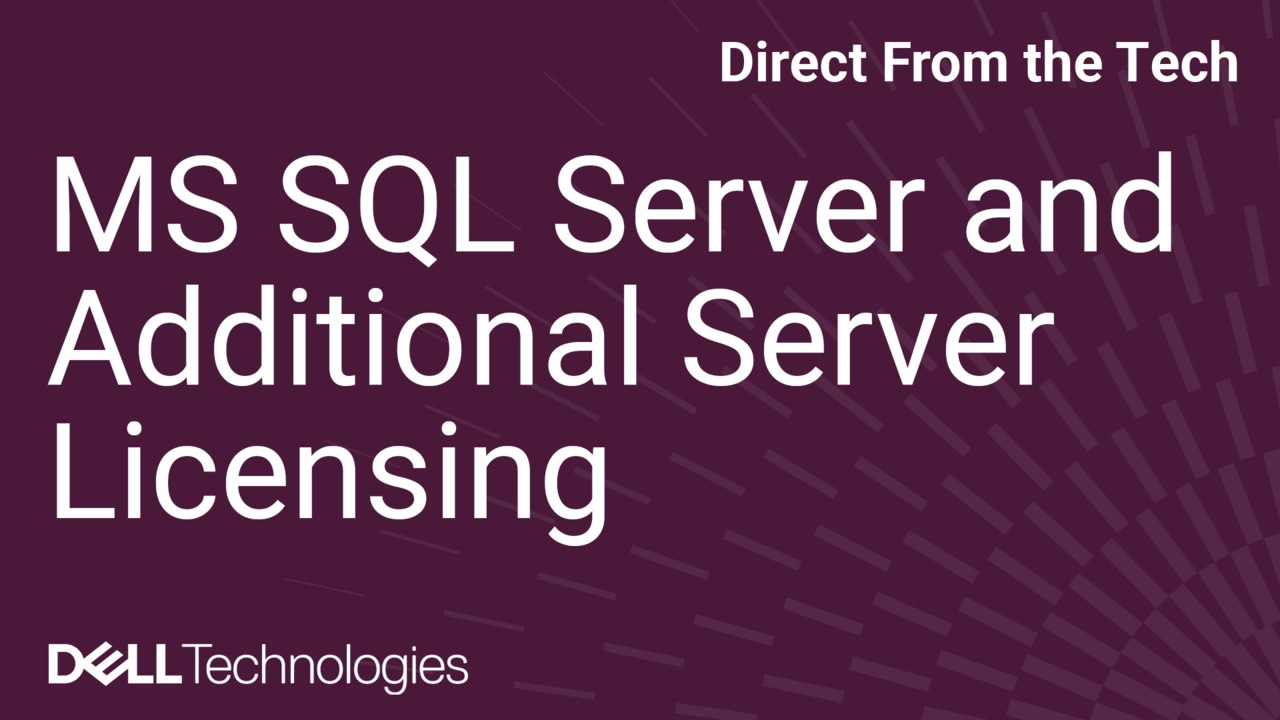 MS SQL Server and Additional Server Licensing