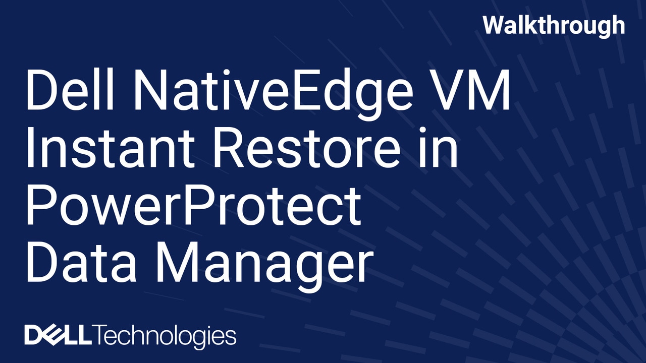 Dell NativeEdge VM Instant Restore with PowerProtect Data Manager