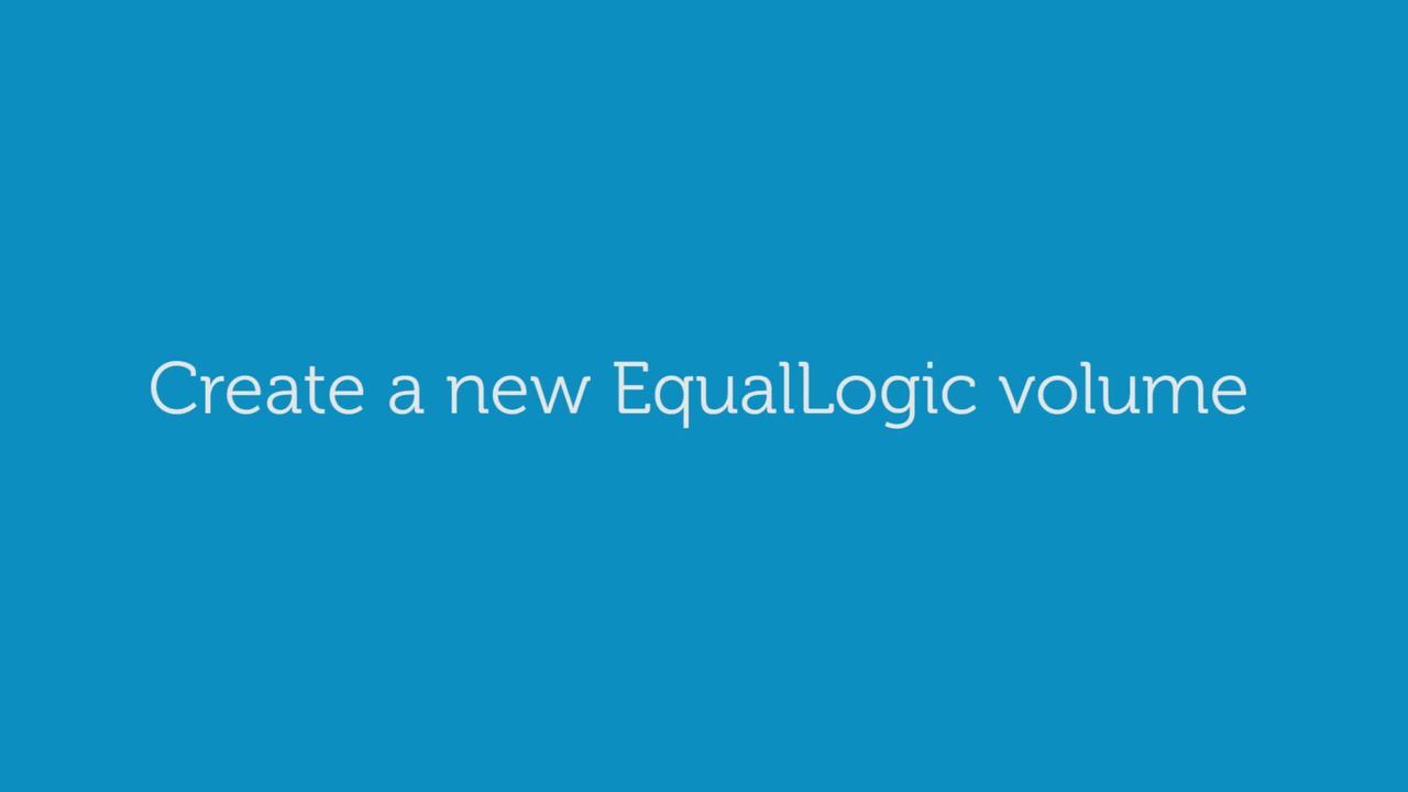 How To Create a New Volume for EqualLogic Array